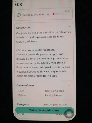 Set di pentole a pressione in metallo e plastica