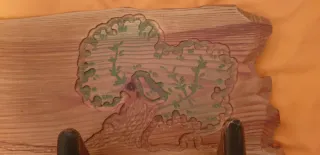 Espejo y perchero de madera