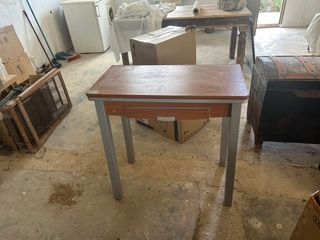 Mesa auxiliar madera y metal