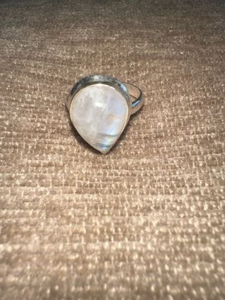 Anillo Piedra Luna Gota Plata