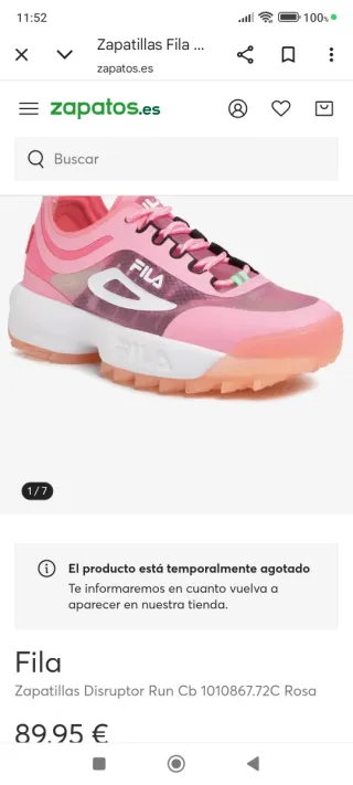Zapatillas Fila Disruptor Run CB Wmn Talla 38