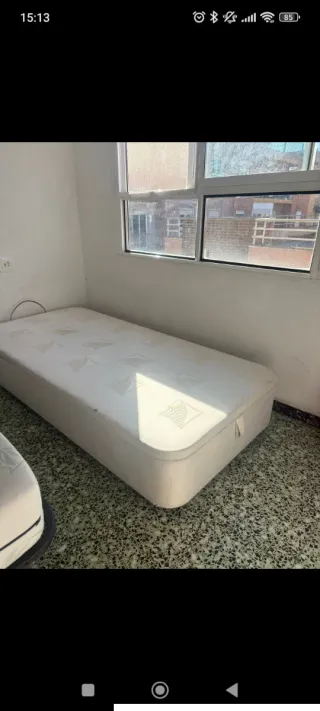 Canapé abatible beige y marrón