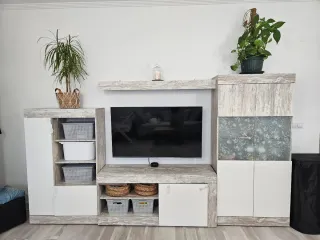 Mueble Salón Blanco y Madera COMO NUEVO