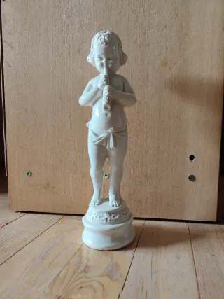 Figura Querubín Porcelana Flauta