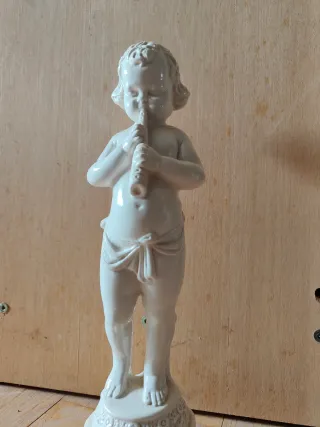 Figura Querubín Porcelana Flauta