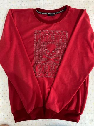 Sudadera Philipp Plein Roja con Calavera