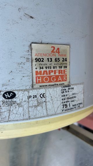 Termo Eléctrico Thermor Funciona OK.