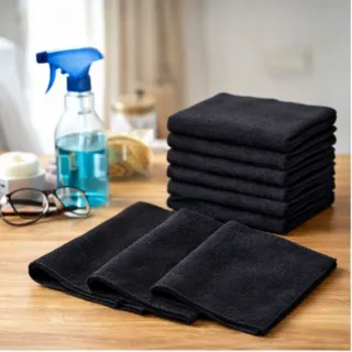 Panni Microfibra Neri 25x25 cm - 12 Pezzi