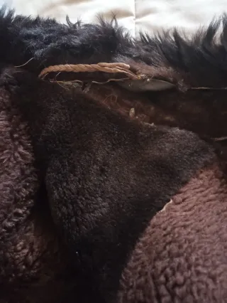 Abrigo piel vuelta mujer