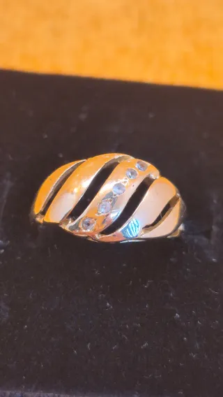 Anillo Oro 14k 5 Brillantes