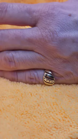 Anillo Oro 14k 5 Brillantes