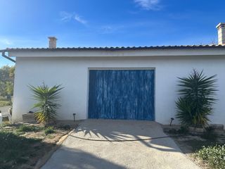 Puerta de garaje metálica azul 270x210 cm