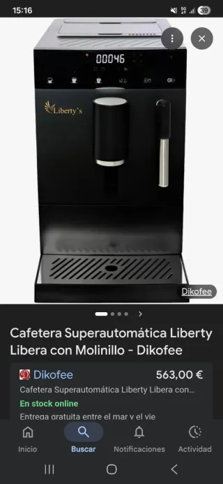 Cafetera Automática Libera Liberty's