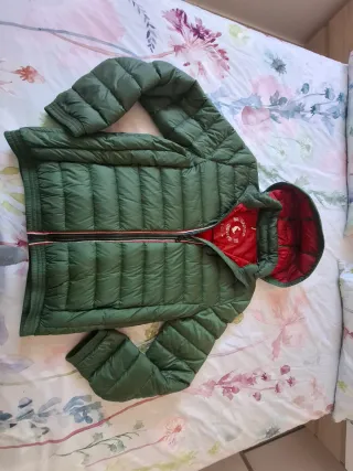 Cazadora plumas El Ganso verde y roja