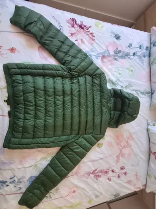 Cazadora plumas El Ganso verde y roja