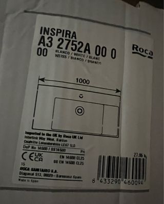 Lavabo Roca Inspira Rectangular Blanco