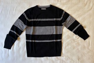 Jersey Primark Negro Rayas Blancas Talla M
