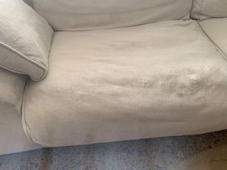 Sofá modular 3 plazas tela beige/rojo