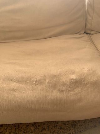 Sofá modular 3 plazas tela beige/rojo