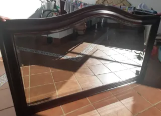 Espejo madera wengué hecho a mano