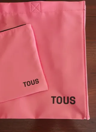 Bolso y neceser TOUS, Satén rosa.