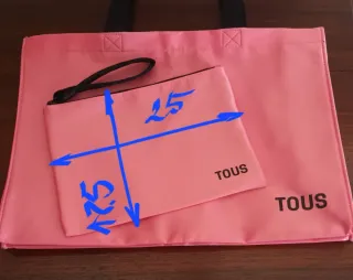 Bolso y neceser TOUS, Satén rosa.