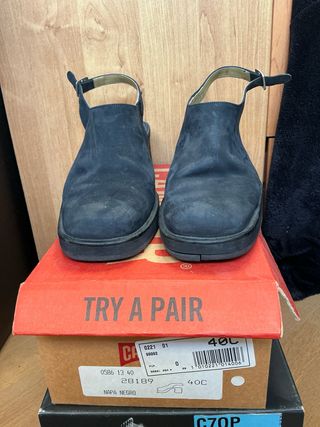 Zapatos Camper piel destalonados negros talla 40