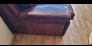 Sofá de piel 3 + 2 marrón. Marca Gaminter