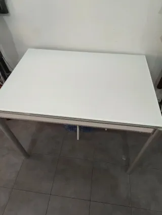 Mesa de cocina cristal y metal