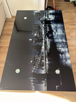 Mesa de centro cristal negro