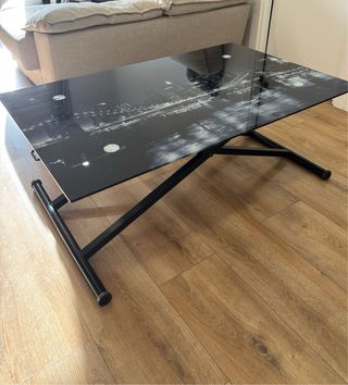 Mesa de centro cristal negro