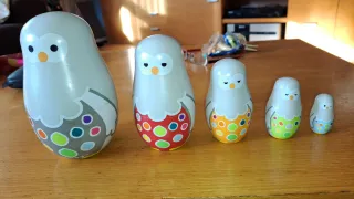 Matrioska búho de madera