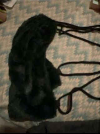 Bolso de peluche rosa y mochila verde suave