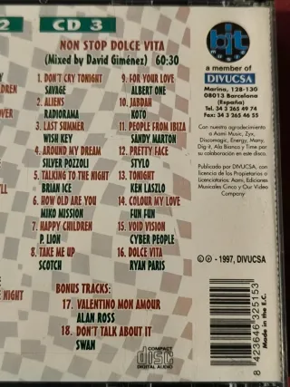 3 CDs Dolce Vita (Lo Mejor Del Italo-Dance). 1997