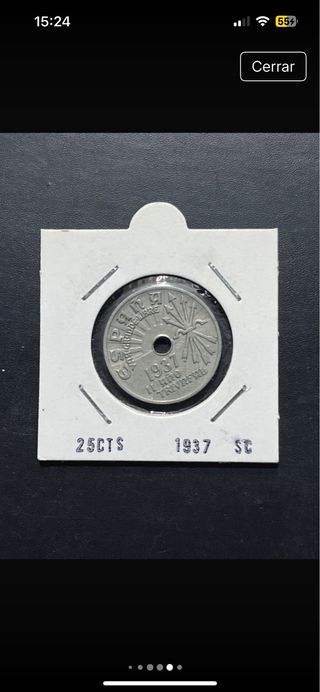 25 Céntimos 1934 y 1937
