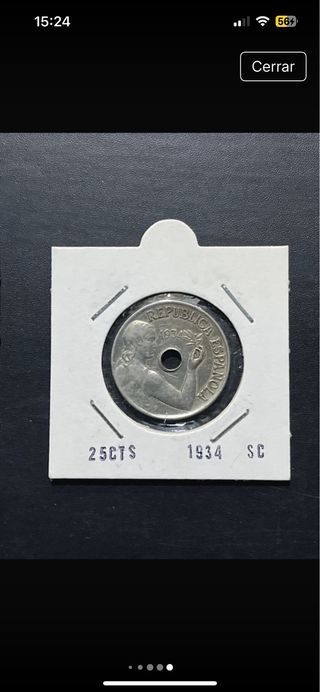 25 Céntimos 1934 y 1937