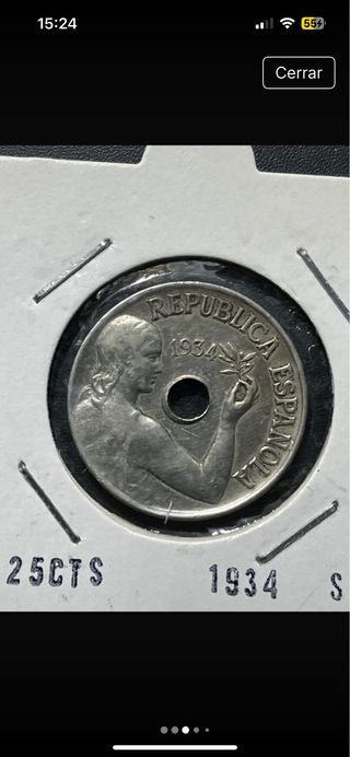 25 Céntimos 1934 y 1937