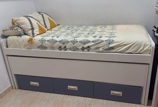 Cama nido con tres cajones funcionales