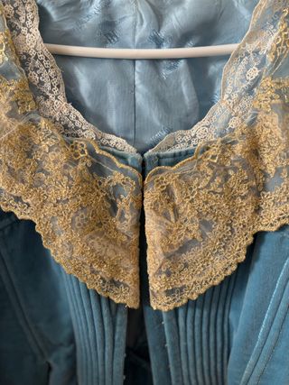 Corpiño Fallera Azul, en terciopelo