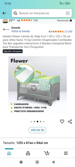 Parque cuna bebé con cambiador