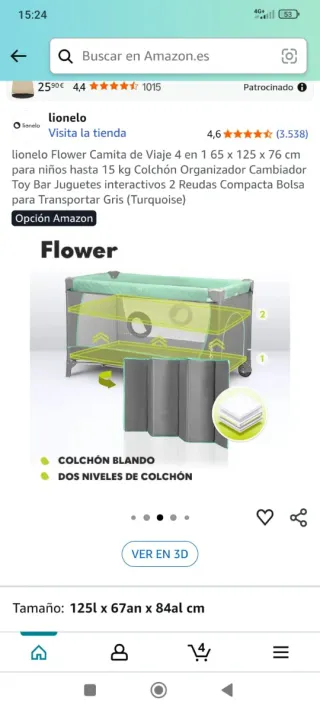 Parque cuna bebé con cambiador