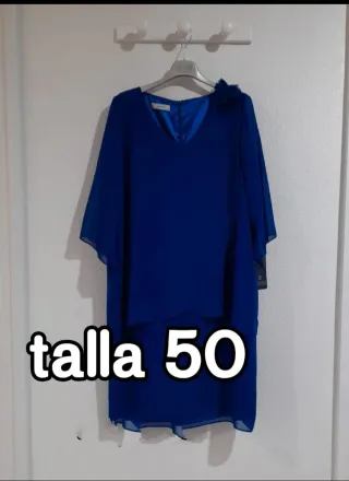 Vestido señora talla 50 azulón para eventos