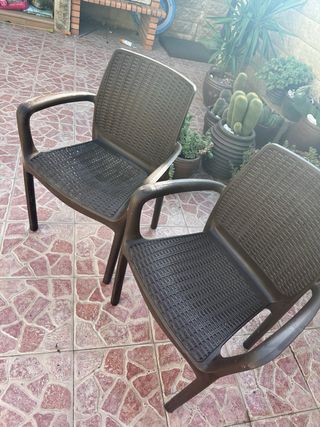 Sillas de terraza marrones (2 unidades)