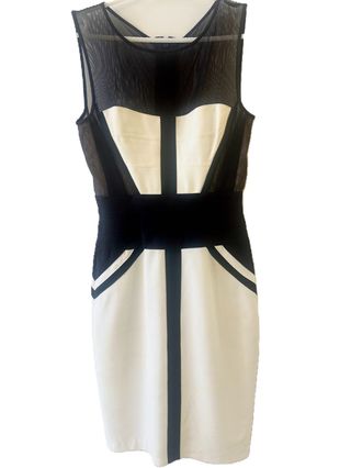 Vestido de fiesta negro y blanco