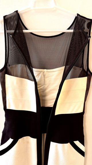 Vestido de fiesta negro y blanco