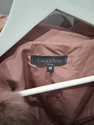 Chaqueta de pelo natural rosa