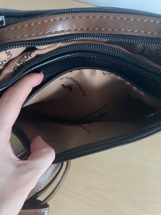Borsa monospalla / tracolla nera e marrone
