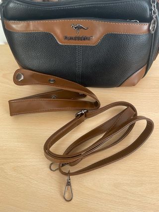 Borsa monospalla / tracolla nera e marrone