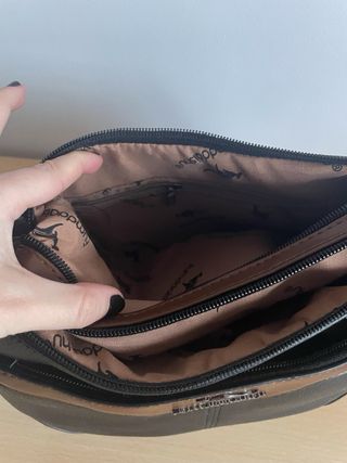 Borsa monospalla / tracolla nera e marrone