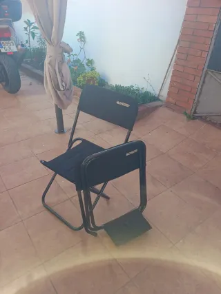 2 Sillas de Pesca Plegables Negras